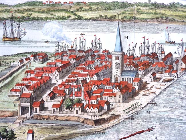 A fine 18th century Copper plate engraving entitled "A Prospect of Harwich" published by John Kip c. 1730. — image 4
